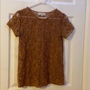 3/$15 Loft Lace Sheer Top